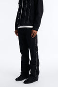 Stacked Slim Flare Iron Outlaw Slit Jean - Black image 1