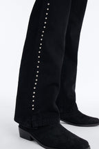 Stacked Slim Flare Iron Outlaw Slit Jean - Black image 4