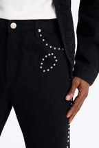 Stacked Slim Flare Iron Outlaw Slit Jean - Black image 3