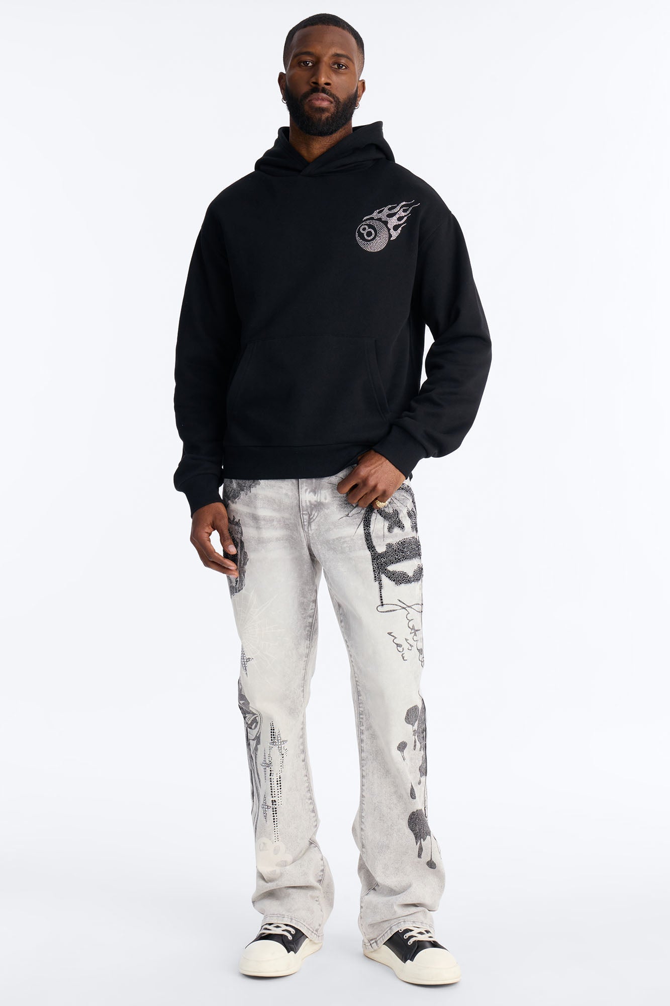 Stacked Skinny Flare Ace Royale Jean - Grey image 2