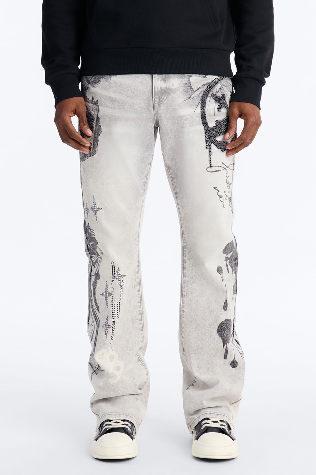 Stacked Skinny Flare Ace Royale Jean - Grey image 1