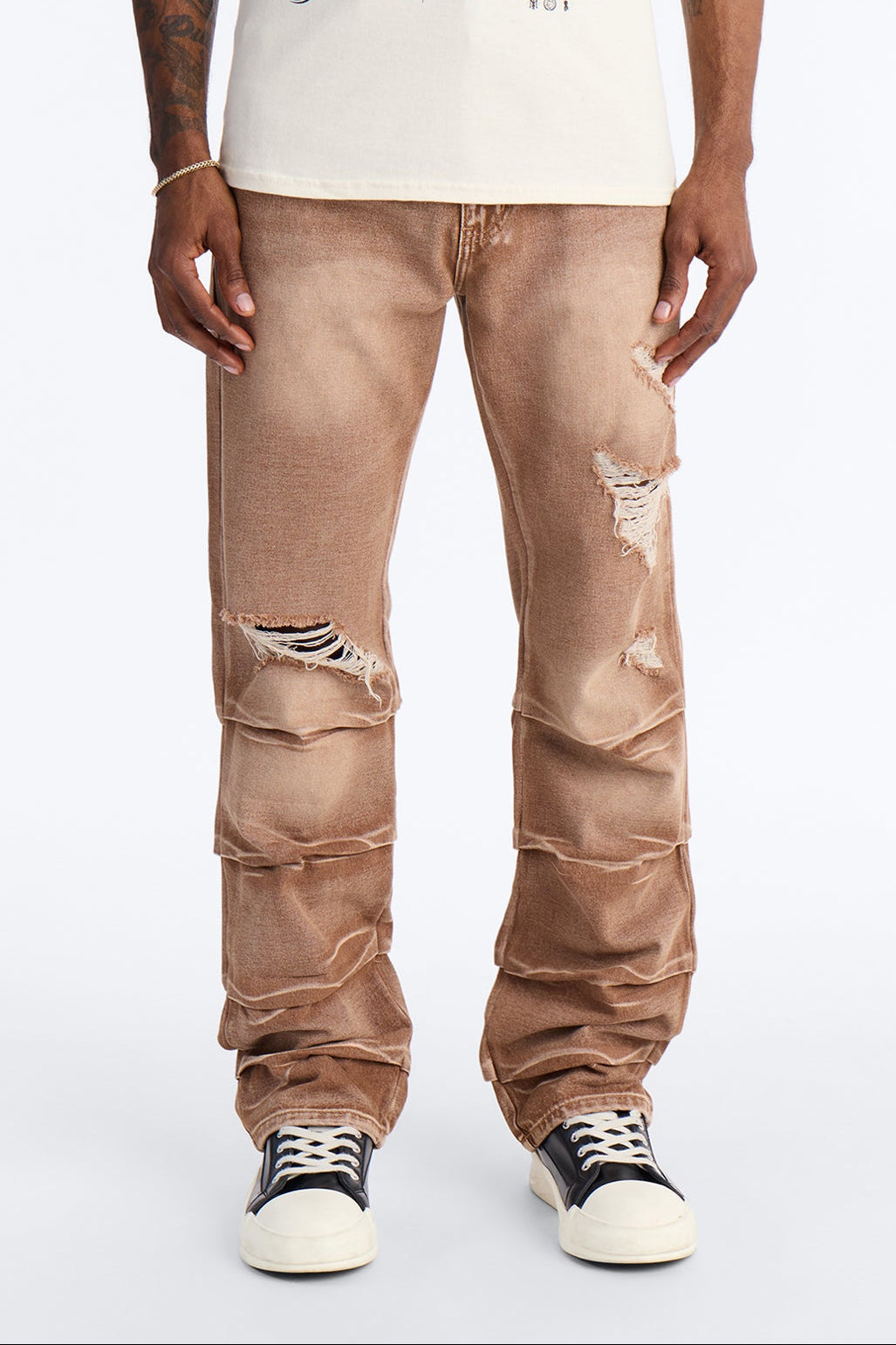 Straight Down The Street Ripped Jeans - Dark Brown image 1