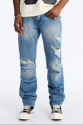 Straight Down The Street Ripped Jeans - Medium Blue Wash image 1