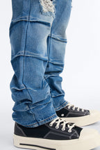 Straight Down The Street Ripped Jeans - Medium Blue Wash image 4