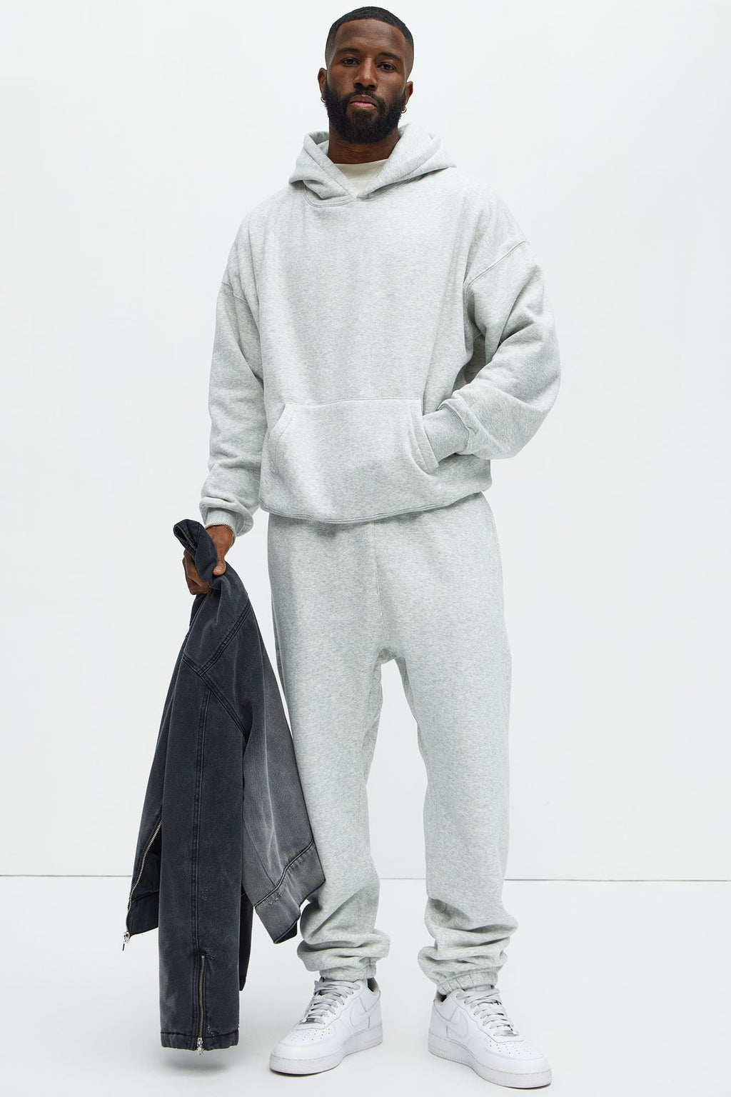 Tyson Oversized Heavyweight Hoodie - Heather Grey image 3