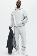 Tyson Oversized Heavyweight Hoodie - Heather Grey image 3