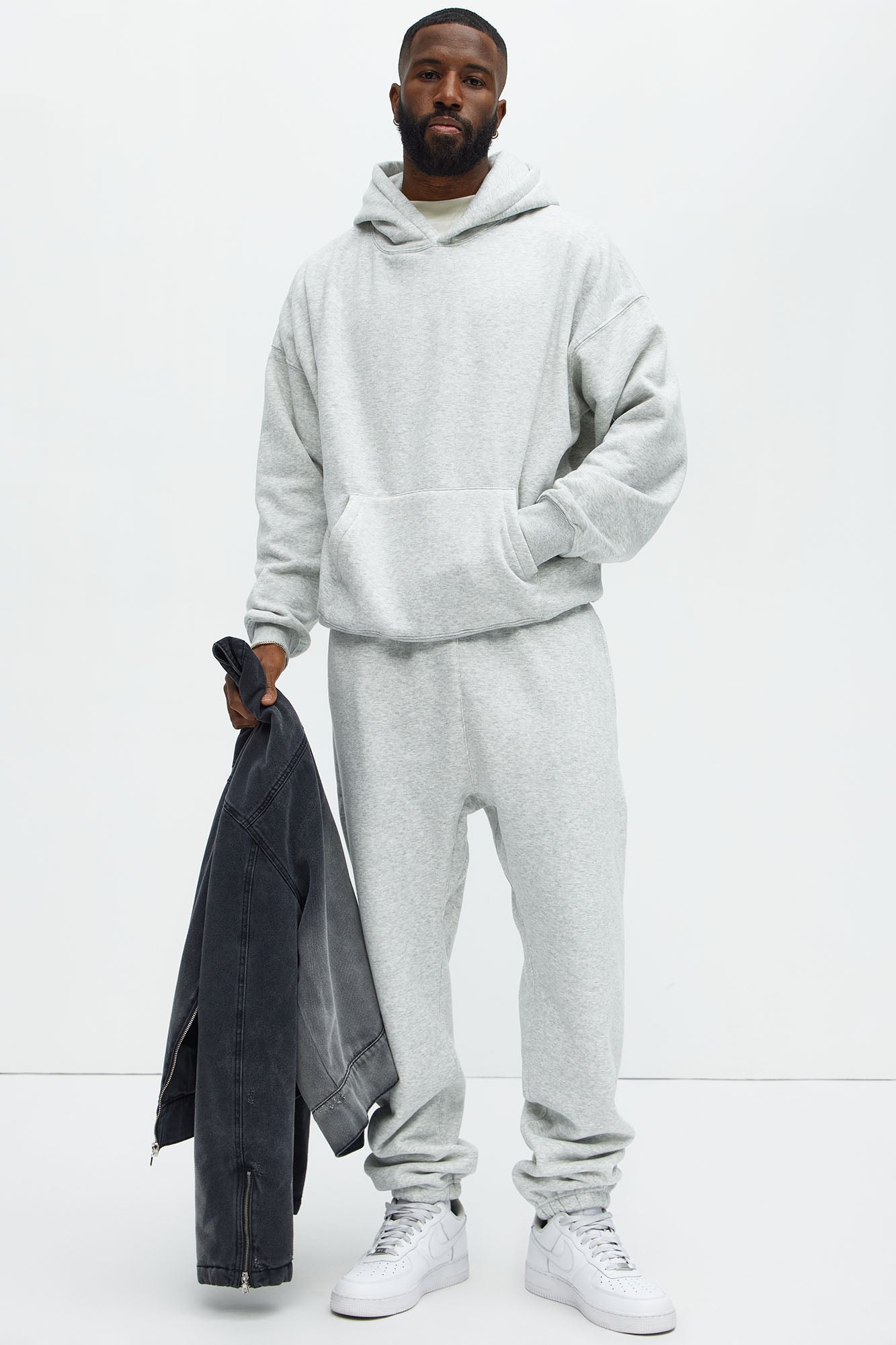 Tyson Oversized Heavyweight Hoodie - Heather Grey image 3