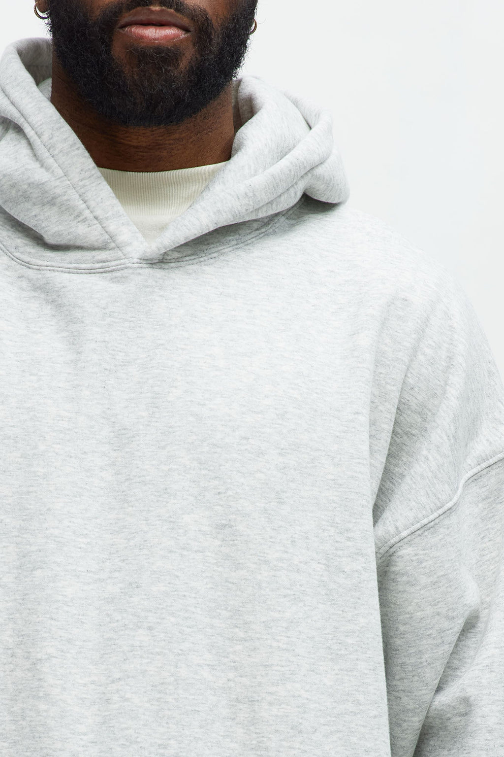 Tyson Oversized Heavyweight Hoodie - Heather Grey image 4