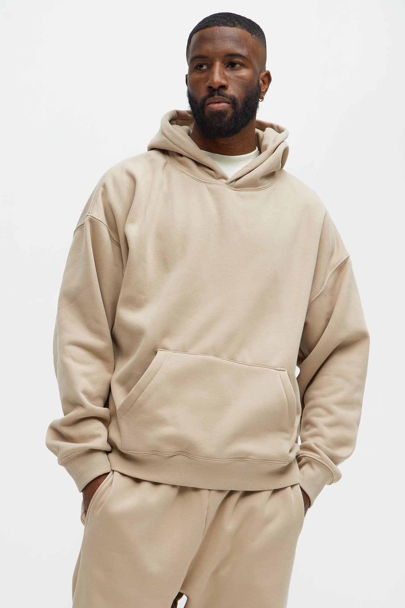 Tyson Oversized Heavyweight Hoodie - Taupe image 1