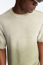 Slouch Ombre Crew Sweater Tee - Olive image 4