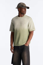 Slouch Ombre Crew Sweater Tee - Olive image 3