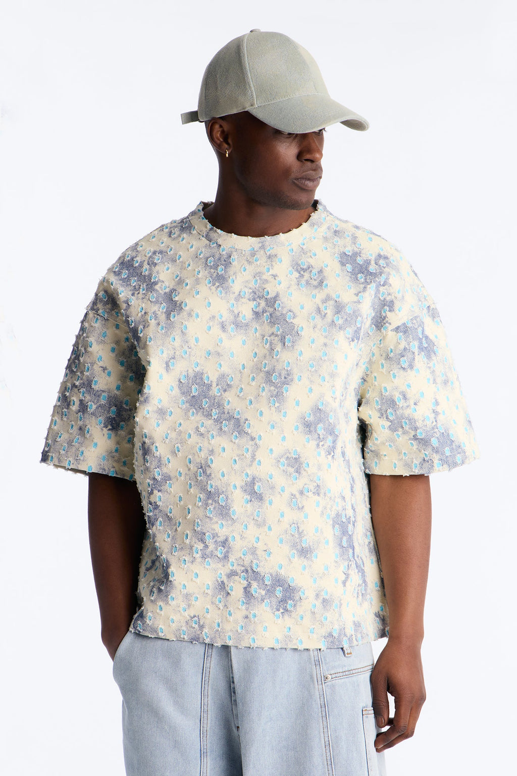 Boxy Desert Chrome Textured Shirt - White image 1