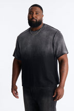 Slouch Ombre Crew Sweater Tee - Black image 1