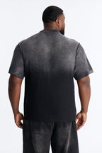Slouch Ombre Crew Sweater Tee - Black image 4