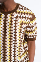 Relaxed Menorca Crochet Crew Neck - Multi Color image 3