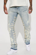 Ruthless Embroidered Stacked Skinny Flare Jeans - Bleach Blue Wash image 1