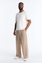 Relaxed Knitted Crewneck Tee - Cream image 2