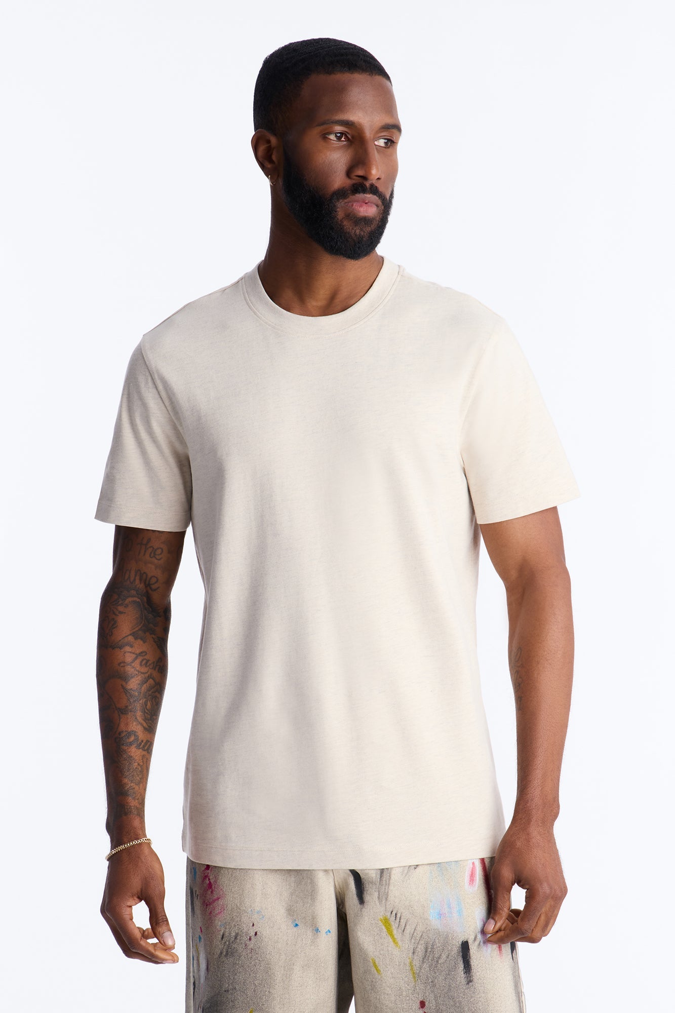 Essential Short Sleeve Crew Tee - Oatmeal image 1