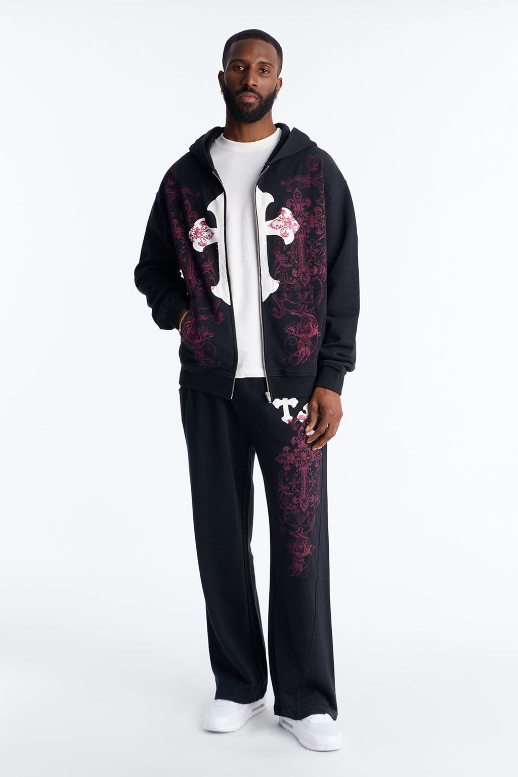Pick Up Your Cross Patch Zip Hoodie - Black image 2