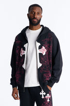 Pick Up Your Cross Patch Zip Hoodie - Black image 1