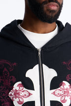 Pick Up Your Cross Patch Zip Hoodie - Black image 4