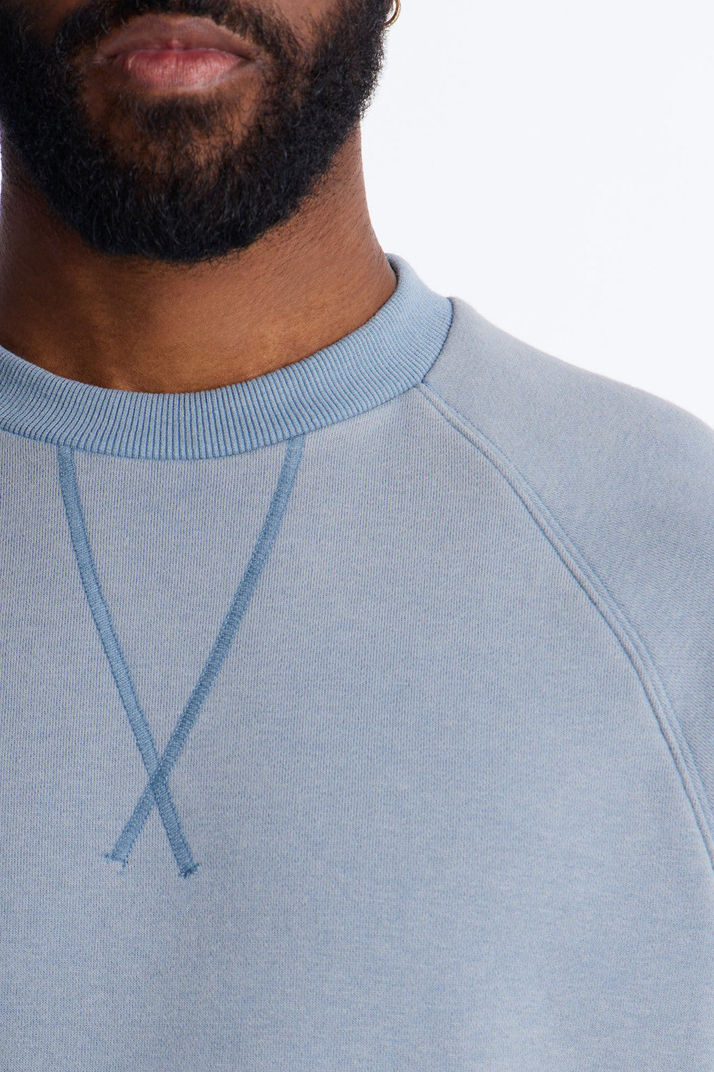 Washed Raw Edge Oversized Tee - Slate Blue image 3