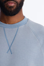 Washed Raw Edge Oversized Tee - Slate Blue image 3