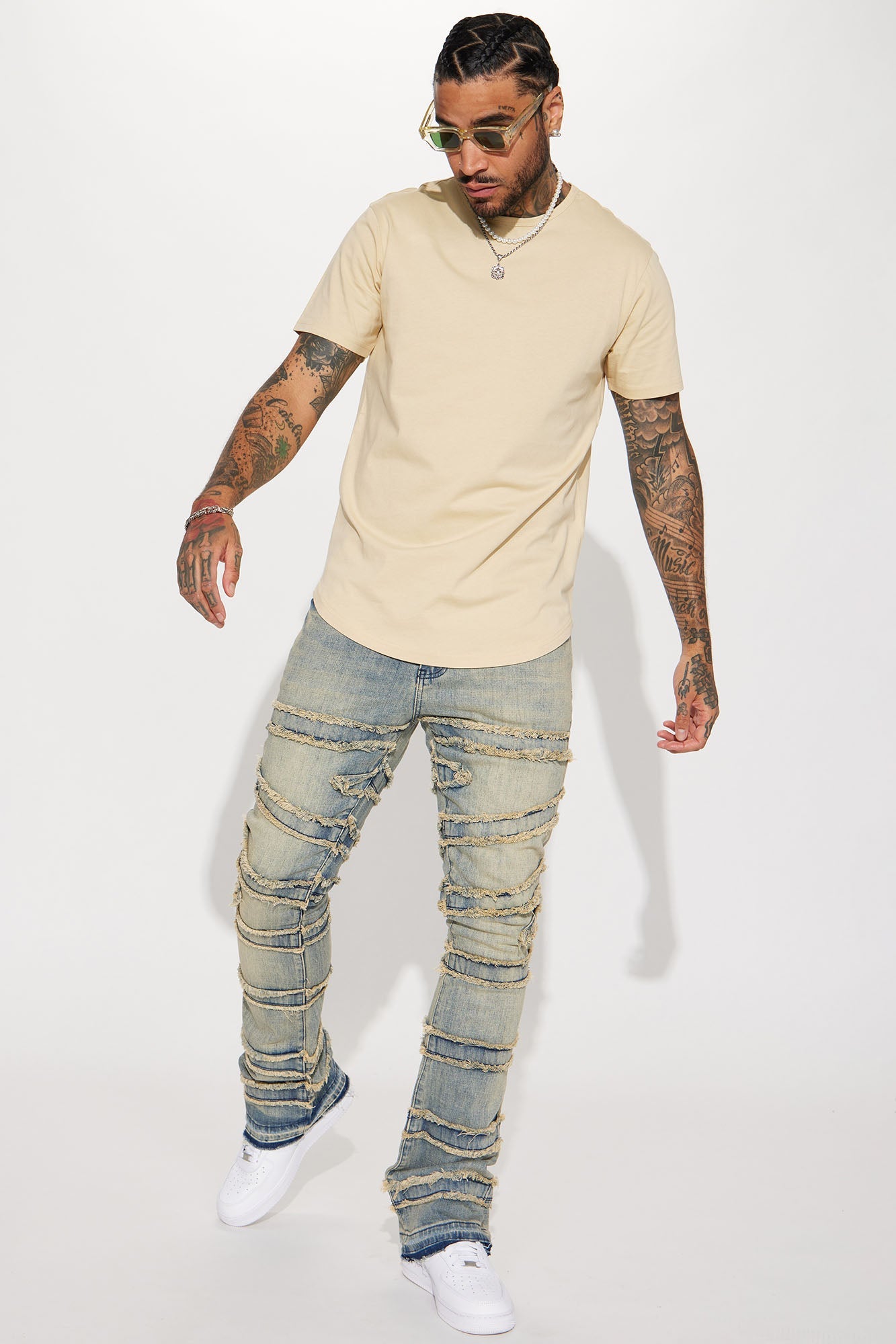 Essential Short Sleeve Scallop Crew Tee - Tan image 3