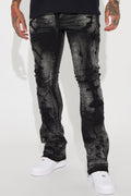 No Cap Stacked Skinny Flare Jeans - Black Wash image 1