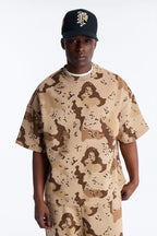 Oversized Time Warp Camo Short Sleeve Fleece Tee - Camouflage image 1