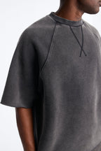 Washed Raw Edge Oversized Tee - Black Wash image 3