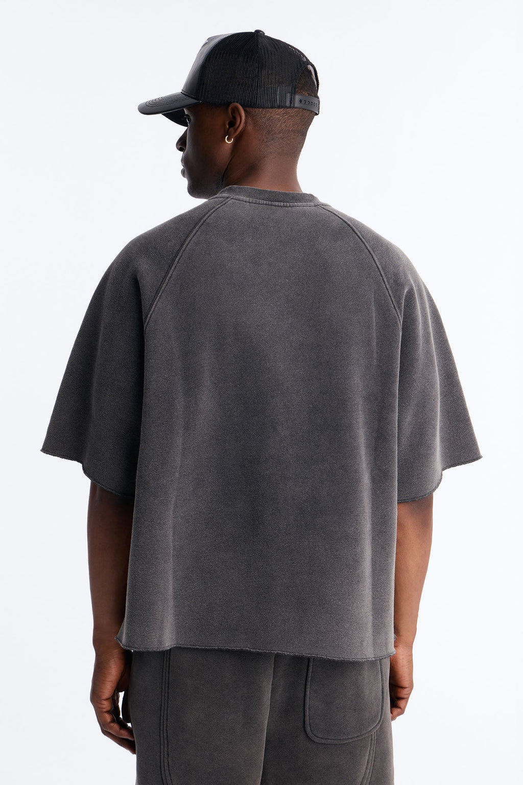 Washed Raw Edge Oversized Tee - Black Wash image 4