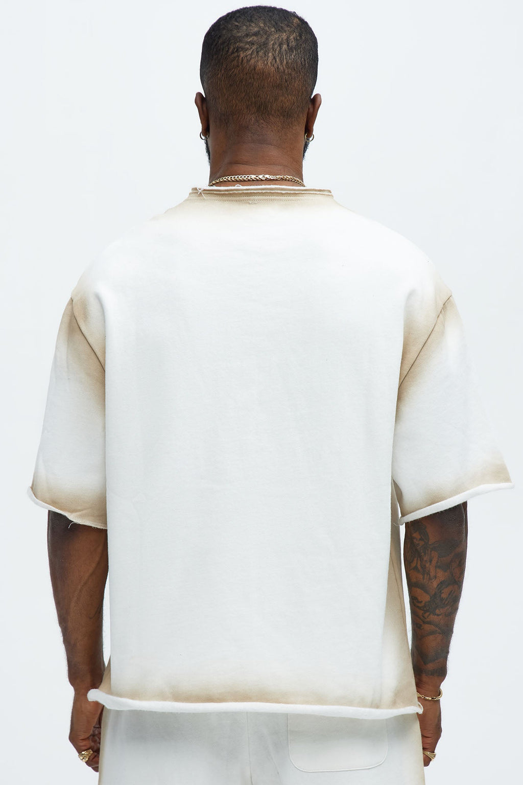 Tyson Blurred Lines Relaxed Fleece Tee - Cream image 4