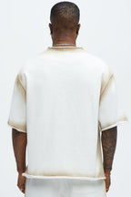 Tyson Blurred Lines Relaxed Fleece Tee - Cream image 4