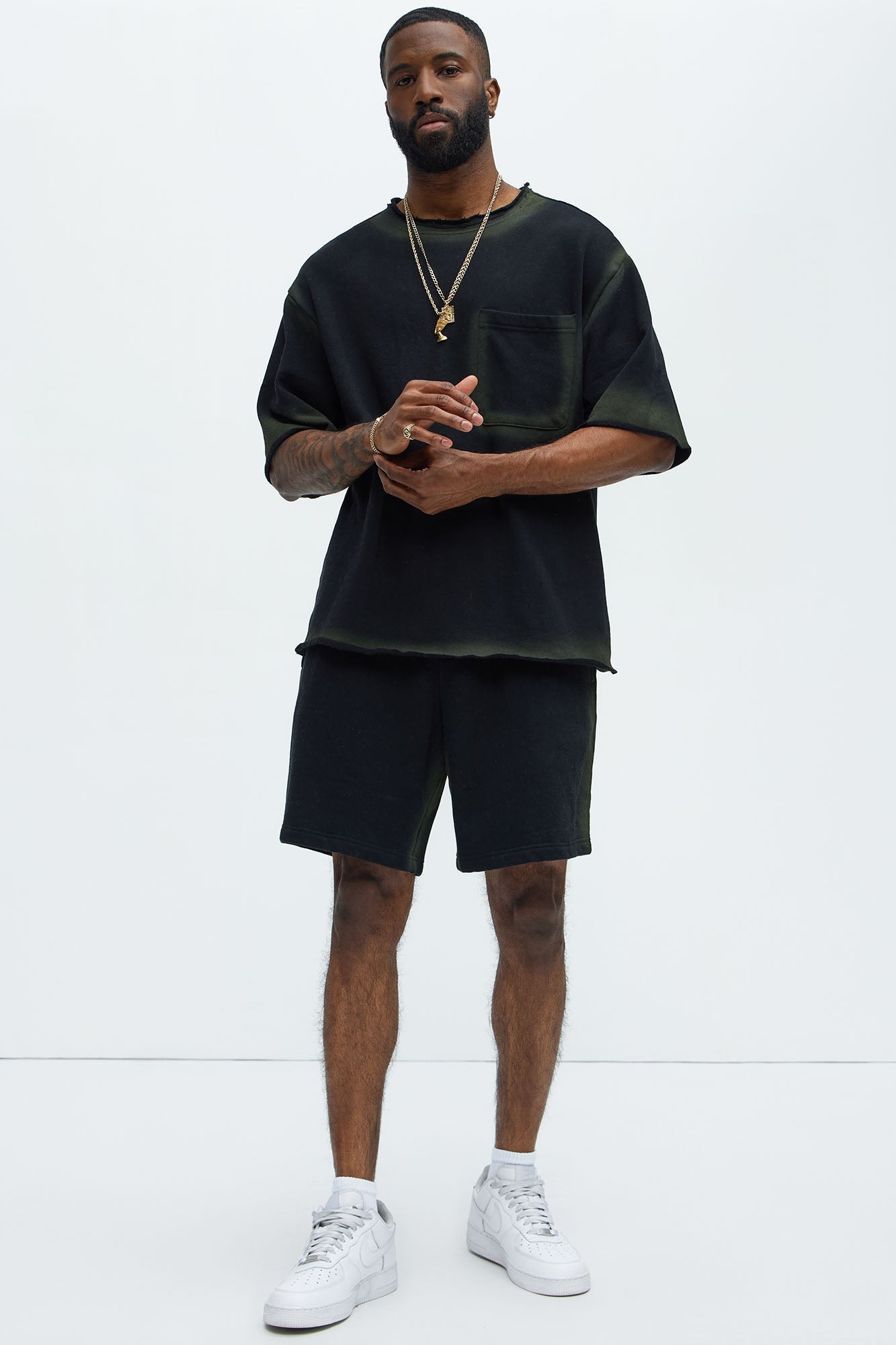 Tyson Blurred Lines Relaxed Fleece Tee - Black image 2