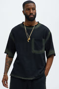 Tyson Blurred Lines Relaxed Fleece Tee - Black image 1