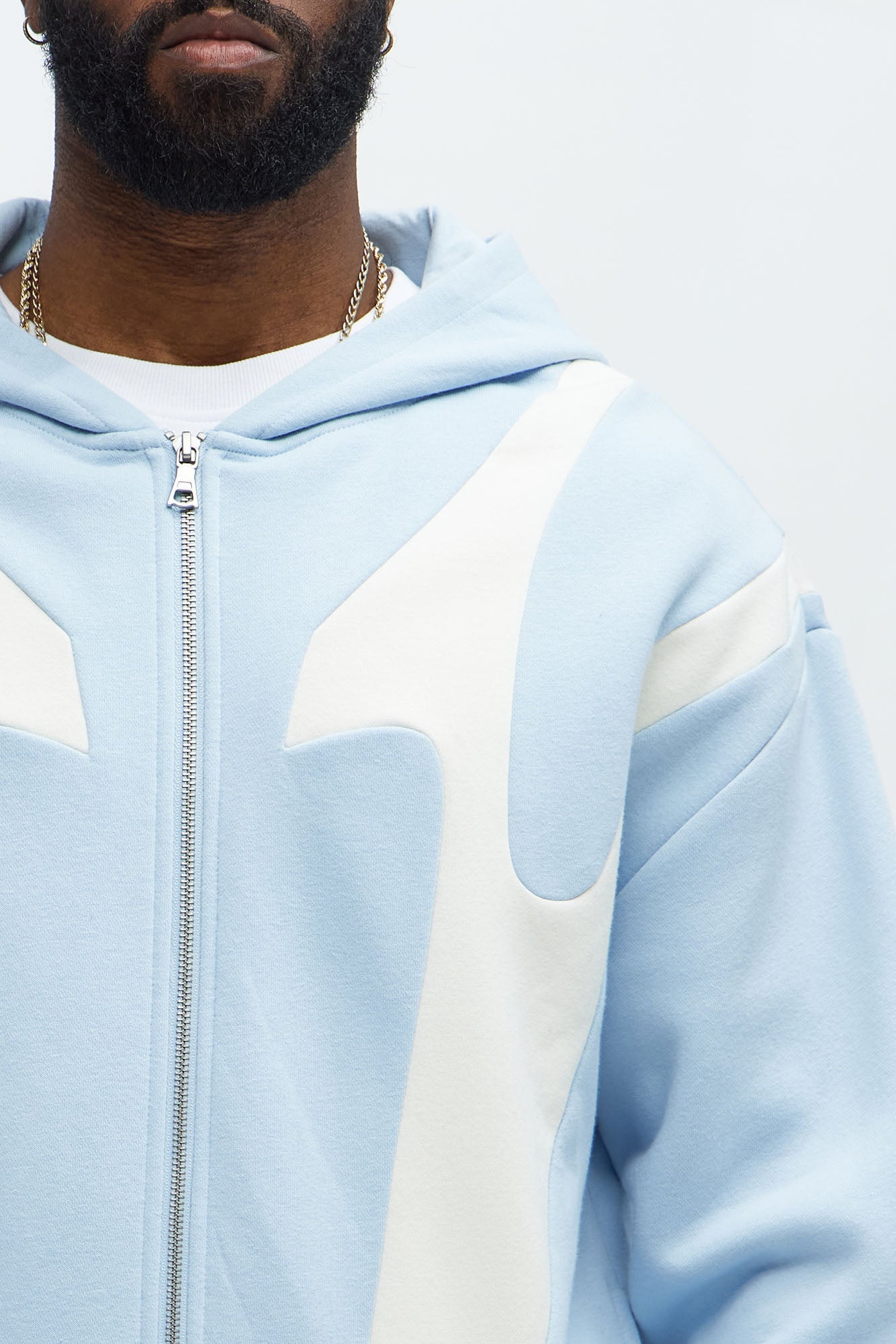 Tyson Oasis Paneled Zip Up Hoodie - Blue/combo image 4