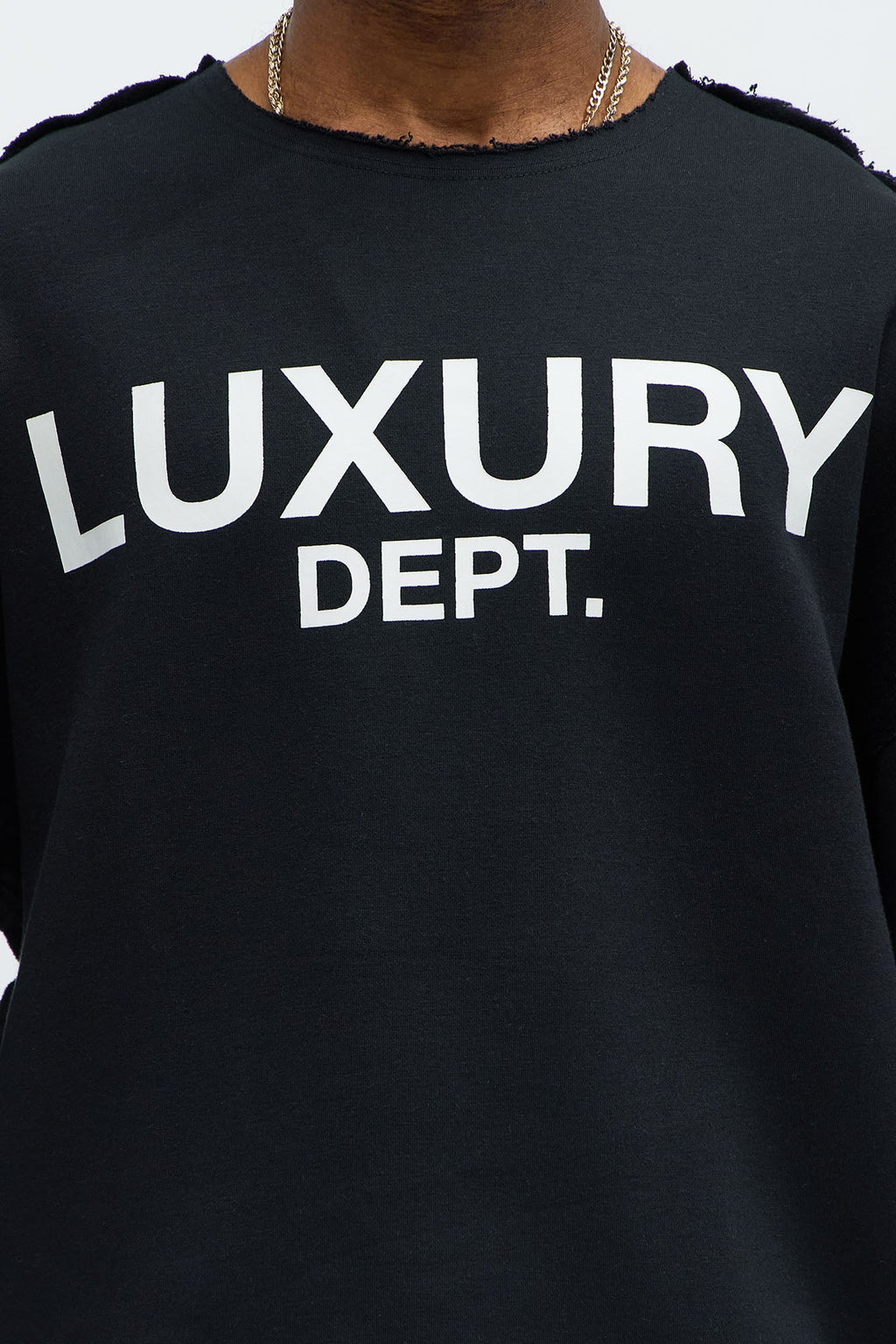Tyson Luxury Dept Frayed Oversized Sweatshirt - Black image 3