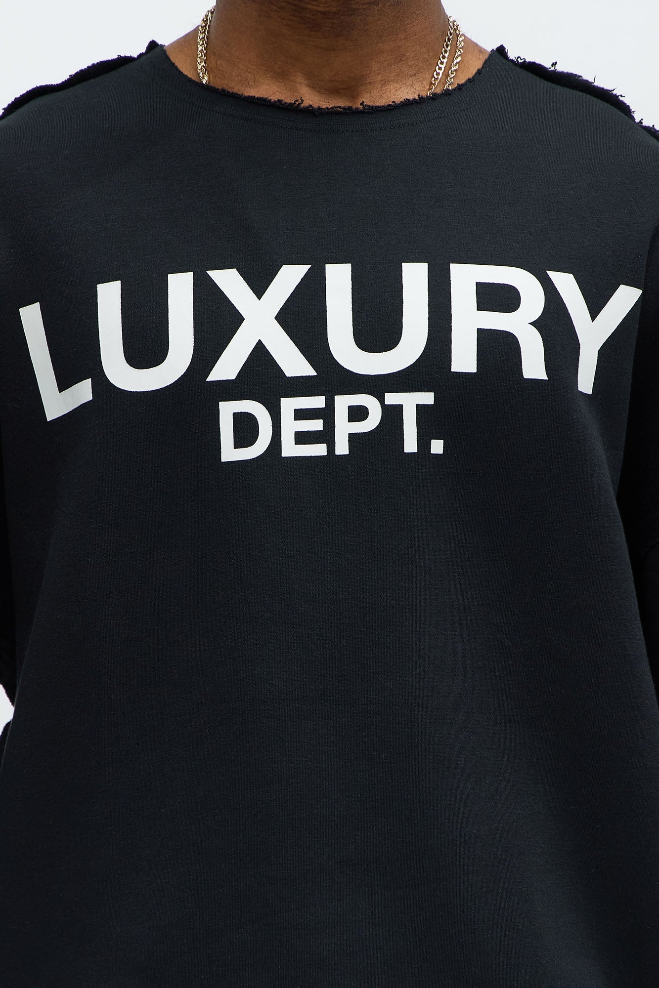 Tyson Luxury Dept Frayed Oversized Sweatshirt - Black image 3