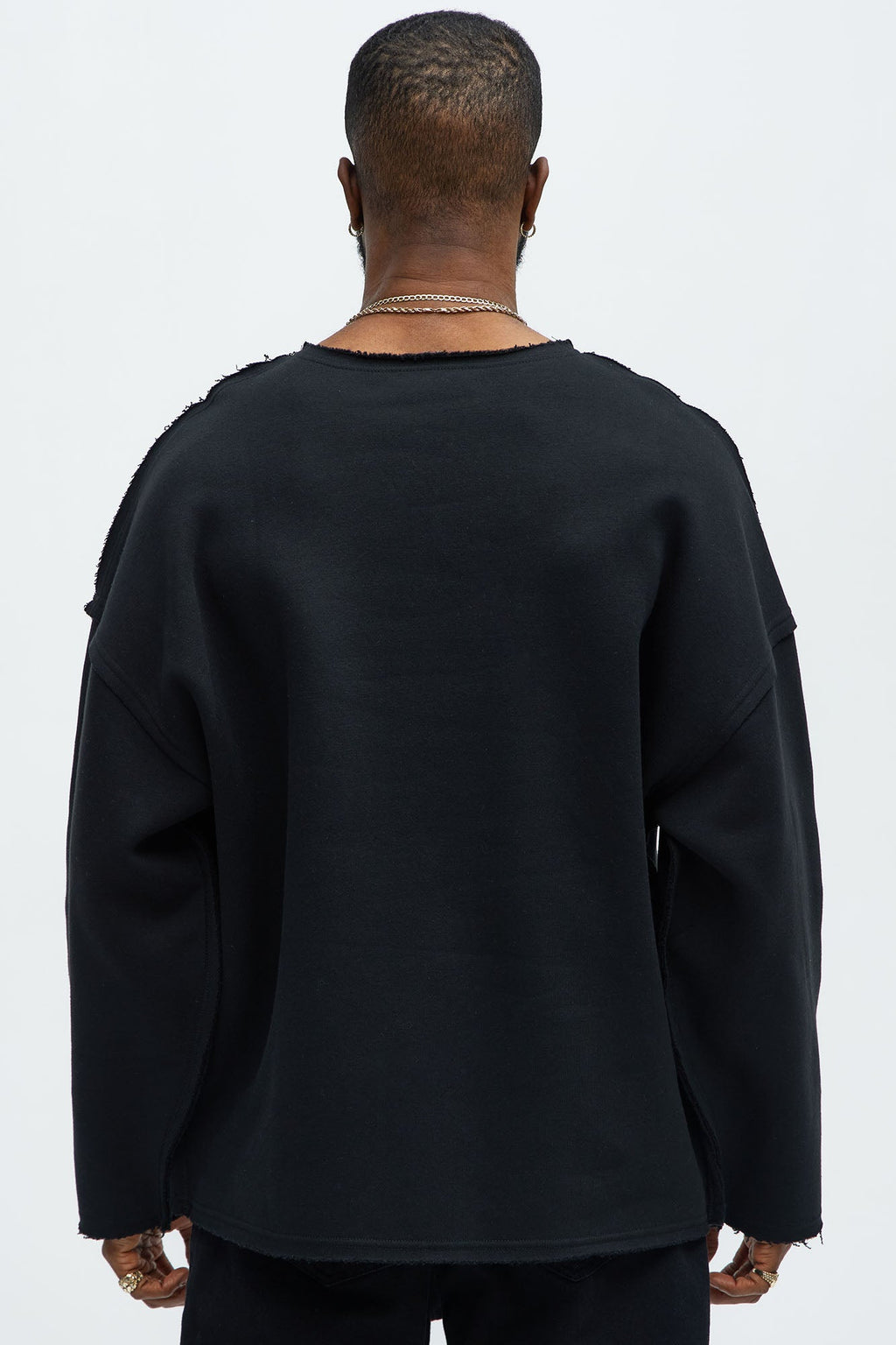 Tyson Luxury Dept Frayed Oversized Sweatshirt - Black image 4