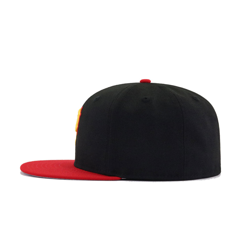 Pittsburgh Pirates Black Scarlet Cooperstown AC New Era 59Fifty Fitted
