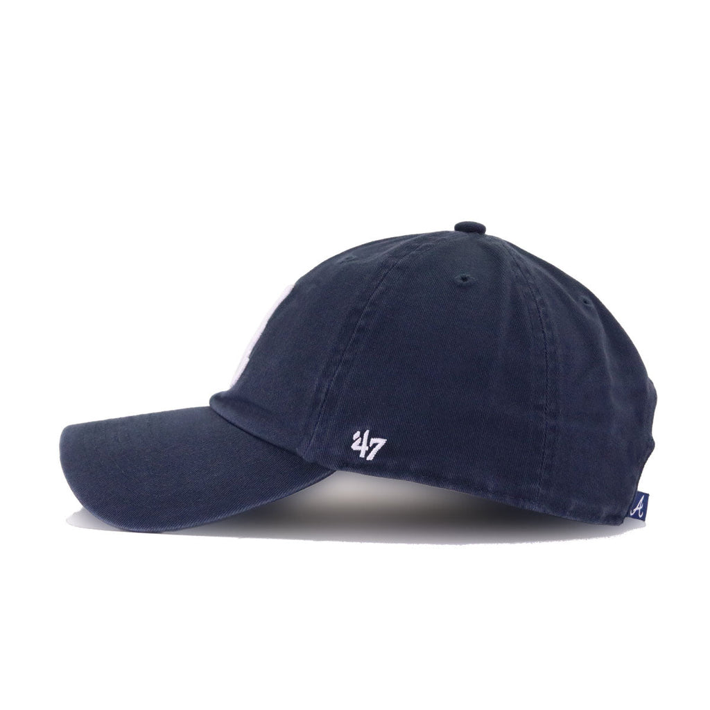 Atlanta Braves Navy 47 Brand Clean Up Dad Hat