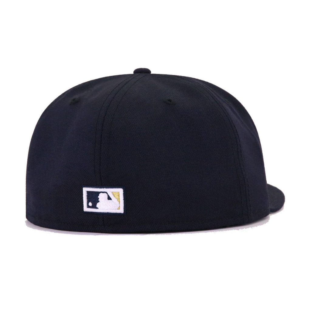 Milwaukee Brewers Navy Metallic Gold Cooperstown AC New Era 59Fifty Fitted