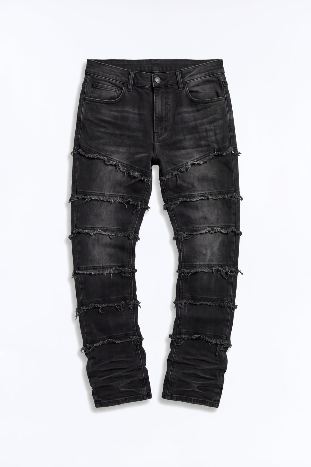 About Fray Stacked Skinny Flare Jeans - Black Wash image 2