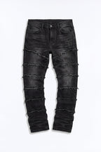About Fray Stacked Skinny Flare Jeans - Black Wash image 2