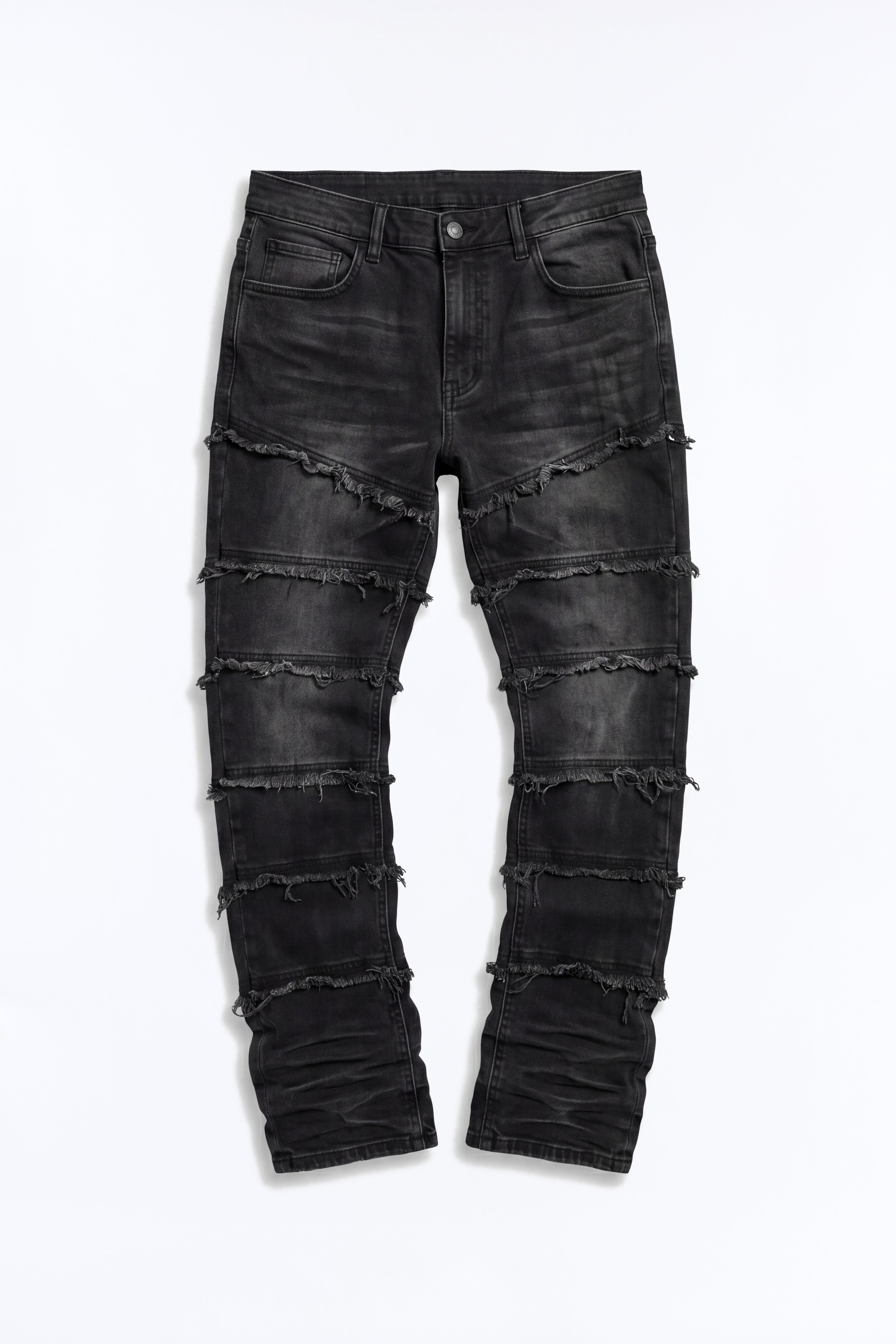 About Fray Stacked Skinny Flare Jeans - Black Wash image 2