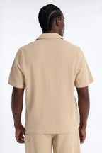 Culver City Waffle Knit Button Up - Stone image 3
