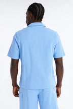 Culver City Waffle Knit Button Up - Light Blue image 3