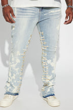 Ruthless Embroidered Stacked Skinny Flare Jeans - Bleach Blue Wash image 2