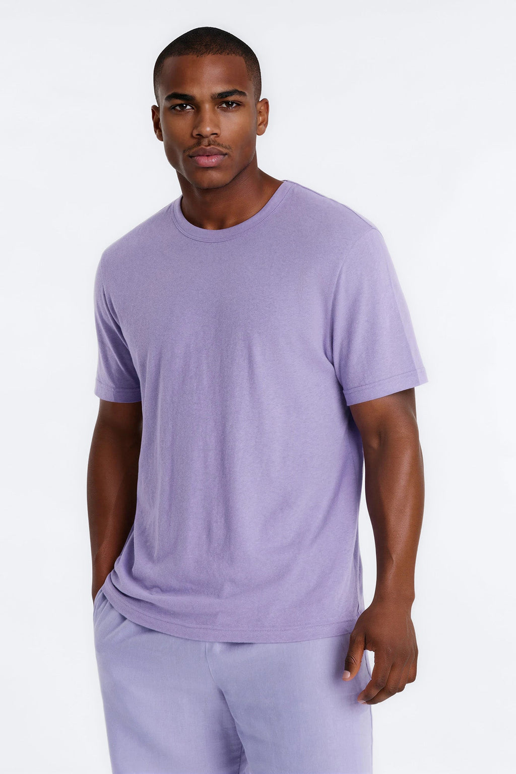 Bahamas Linen Crew Tee - Lavender image 1